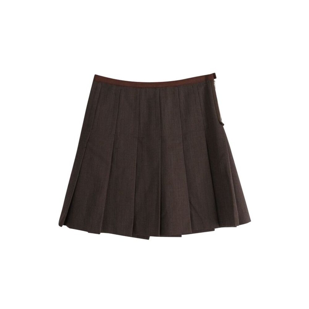 Marc Jacobs Pleated Skirt in Brown Wool